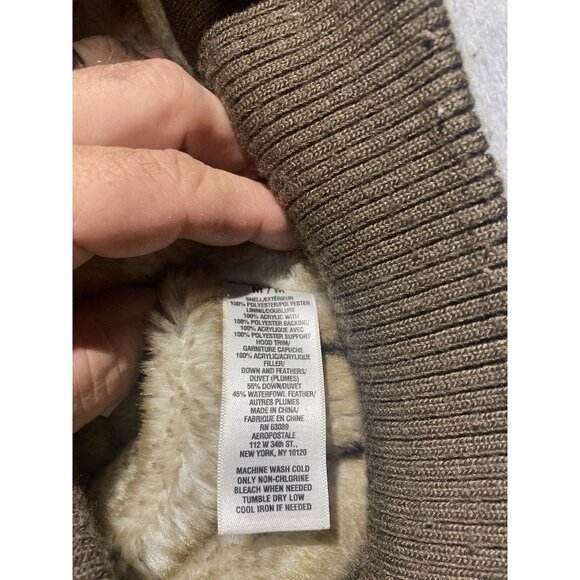 Aeropostale Hooded Vest Women’s Size Medium Brown/ Coral - Picture 3 of 8